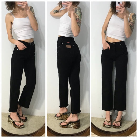 high waisted straight leg cropped jeans